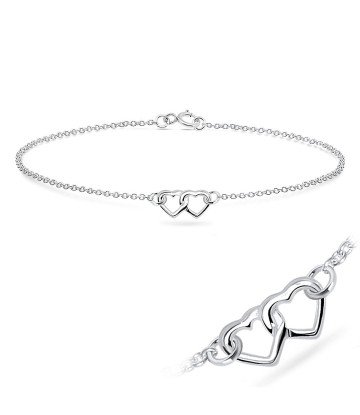 Dual Heart Silver Bracelet BRS-62